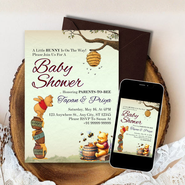 The Pooh baby shower invitation