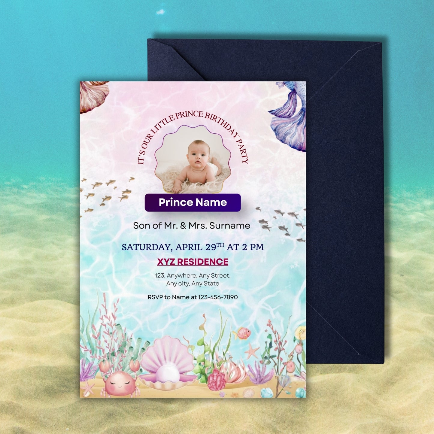 Ocean Whispers Birthday Invite